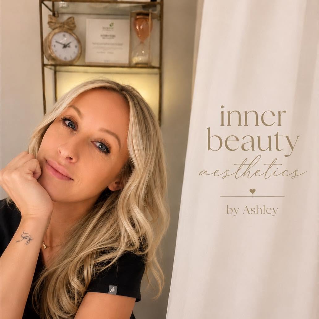 Ashley seated in the Inner Beauty Aesthetics by Ashley studio